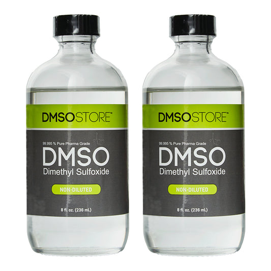 DMSO 8 oz. 2 Glass Bottle Special Non-diluted 99.995% Low Odor Pharma Grade Liquid Dimethyl Sulfoxide - dmsostore