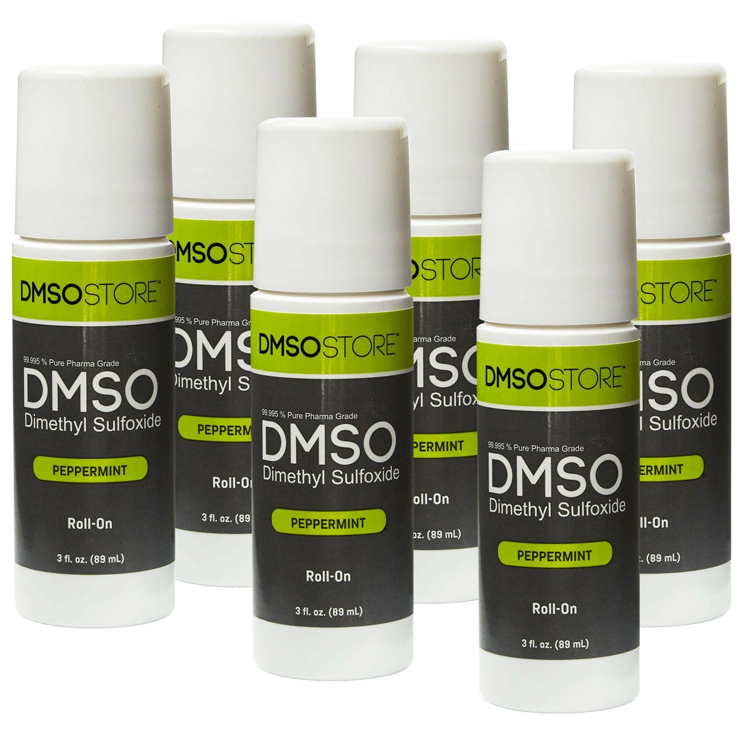 6 Bottle DMSOSTORE Peppermint DMSO Roll-On - Clarity and Freshness DMSO Peppermint Roll-On- Energy and Stress Relief