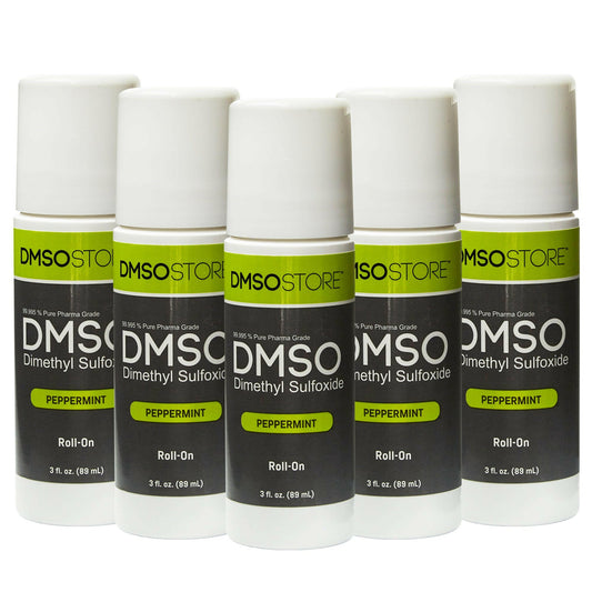 5 Bottle DMSOSTORE Peppermint DMSO Roll-On - Clarity and Freshness DMSO Peppermint Roll-On- Energy and Stress Relief