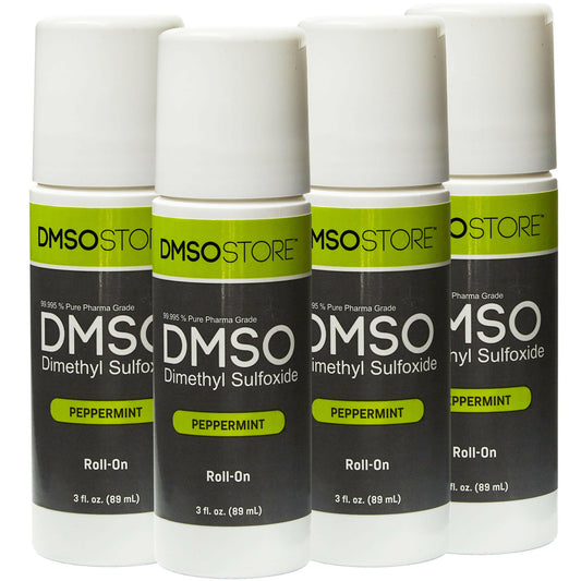 4 Bottle DMSOSTORE Peppermint DMSO Roll-On - Clarity and Freshness DMSO Peppermint Roll-On- Energy and Stress Relief