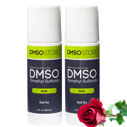 Rose DMSO 3 oz. (2 Bottle) Roll-on 99.995% Pharma Grade Dimethyl Sulfoxide in BPA Free Plastic