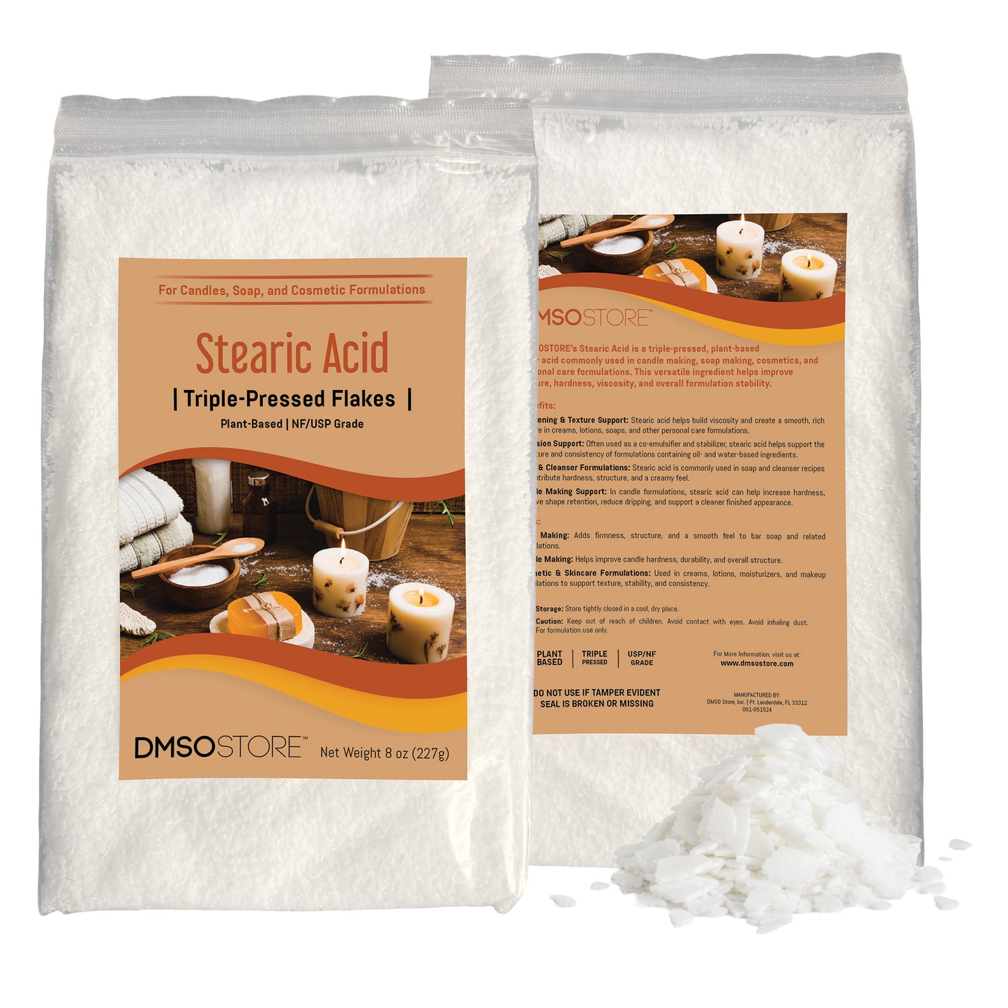 Stearic Acid Flakes 8 oz. Triple Pressed NF/USP Food Grade