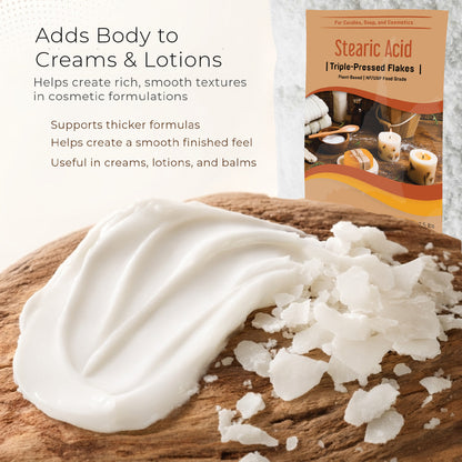 Stearic Acid Flakes 1 lb. Triple Pressed NF/USP Food Grade