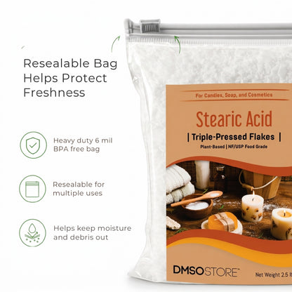 Stearic Acid Flakes 1 lb. Triple Pressed NF/USP Food Grade