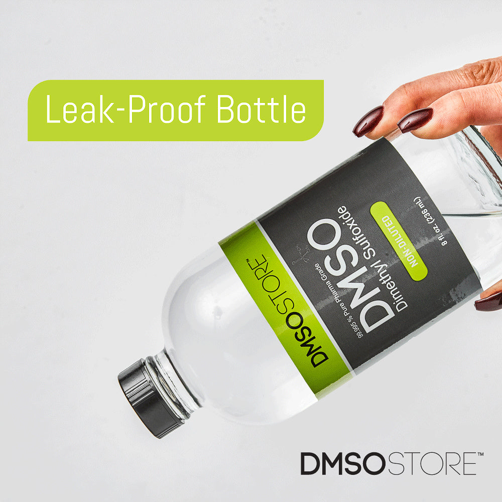 DMSO 8 oz. 2 Glass Bottle Special Non-diluted 99.995% Low Odor Pharma Grade Liquid Dimethyl Sulfoxide