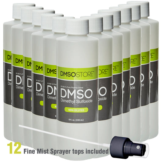 DMSO 8 oz Liquid in Plastic Bottle with Sprayer Pure 99.995 Pharma Grade (12  pack)