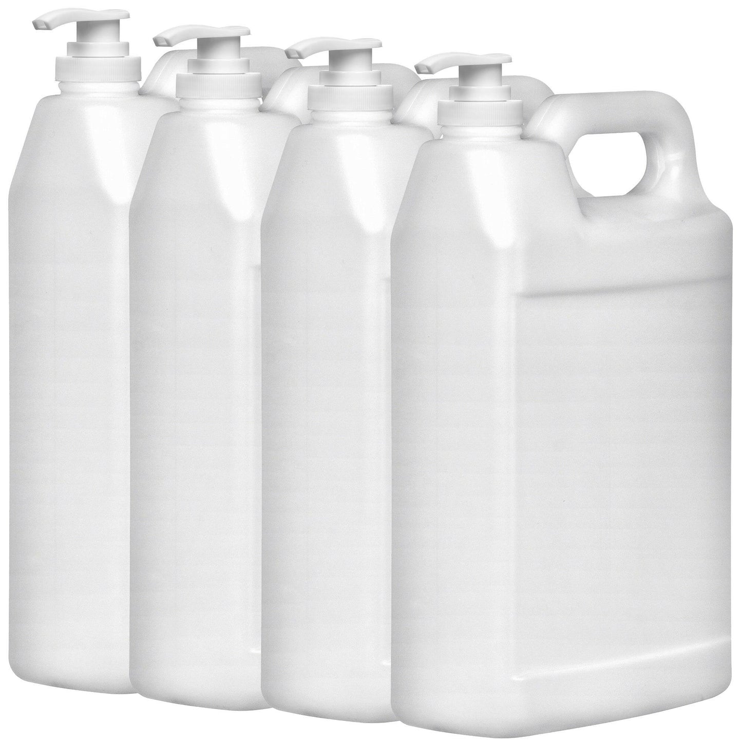 F-Style 38/400 Natural 1 Gallon Bottle HDPE Jug w/ Push Pump (128oz)