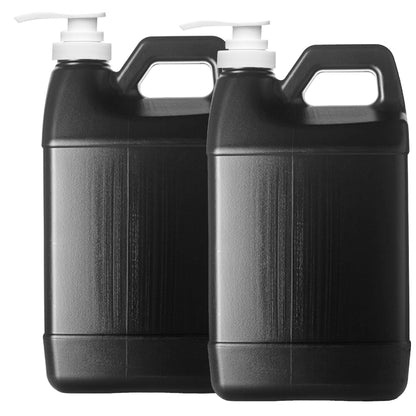 F-Style 38/400 Black 1 Gallon Bottle HDPE Jug w/ Push Pump (128oz)