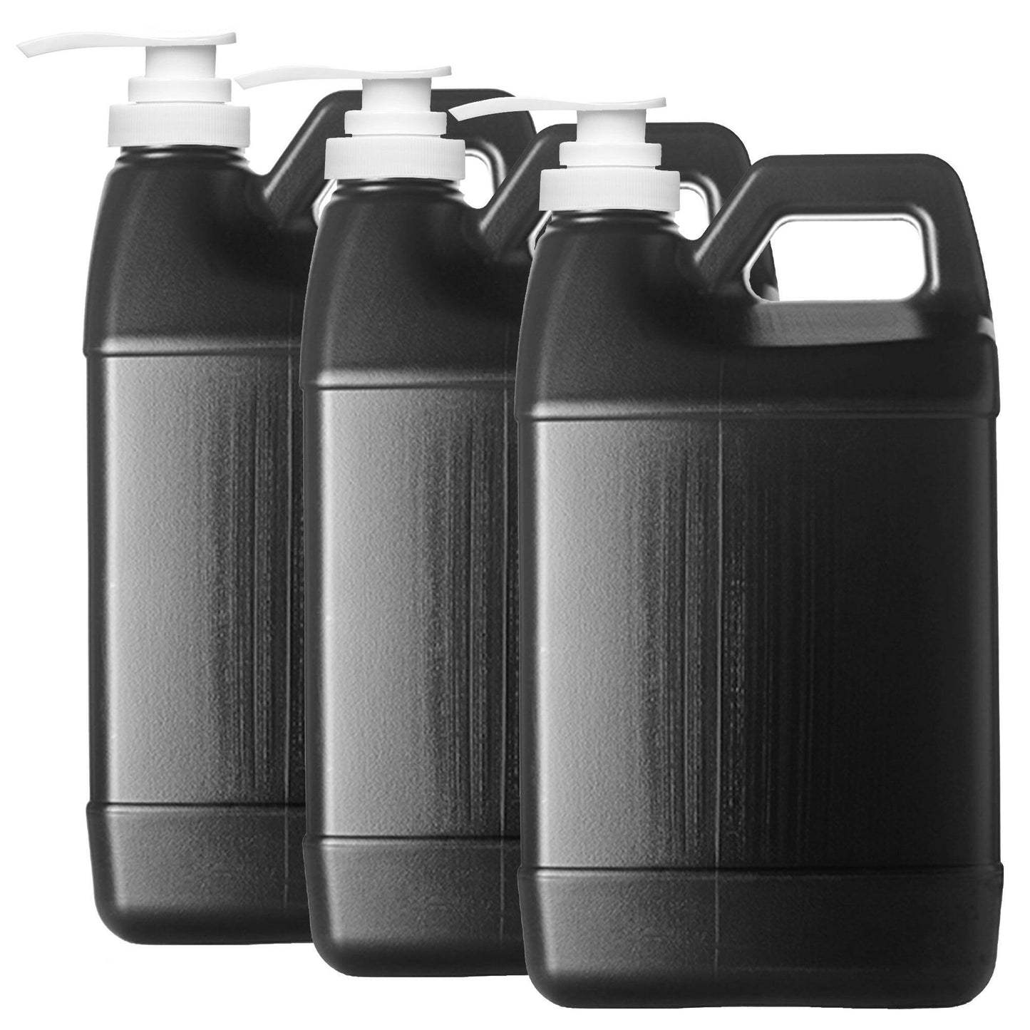 F-Style 38/400 Black 1 Gallon Bottle HDPE Jug w/ Push Pump (128oz)