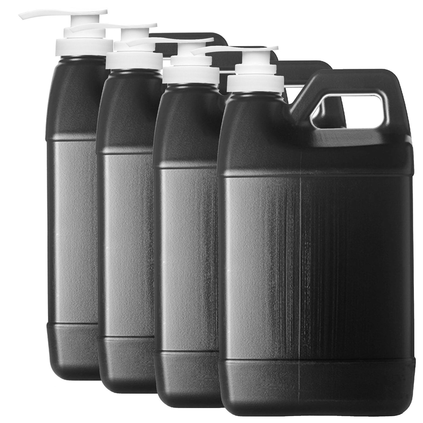 F-Style 38/400 Black 1 Gallon Bottle HDPE Jug w/ Push Pump (128oz)