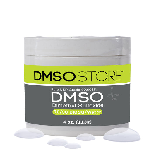 DMSO/Distilled Water 70/30 Gel 4 oz. 4 Jar Special 99.995% Low Odor Pharma Grade Dimethyl Sulfoxide in BPA Free Plastic