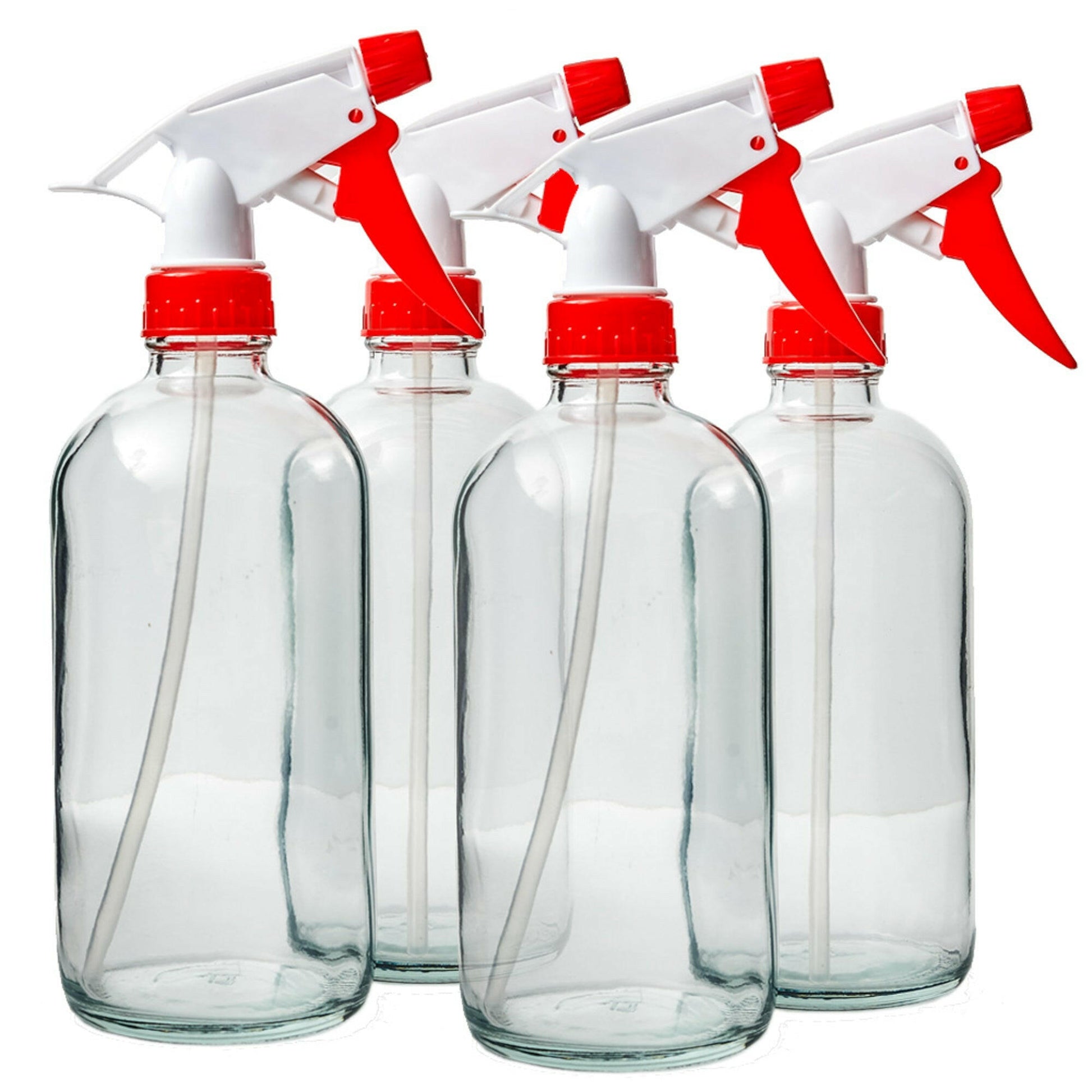 Glass Spray Bottles (8 oz.) with Red trigger sprayer 4 CT. - dmsostore