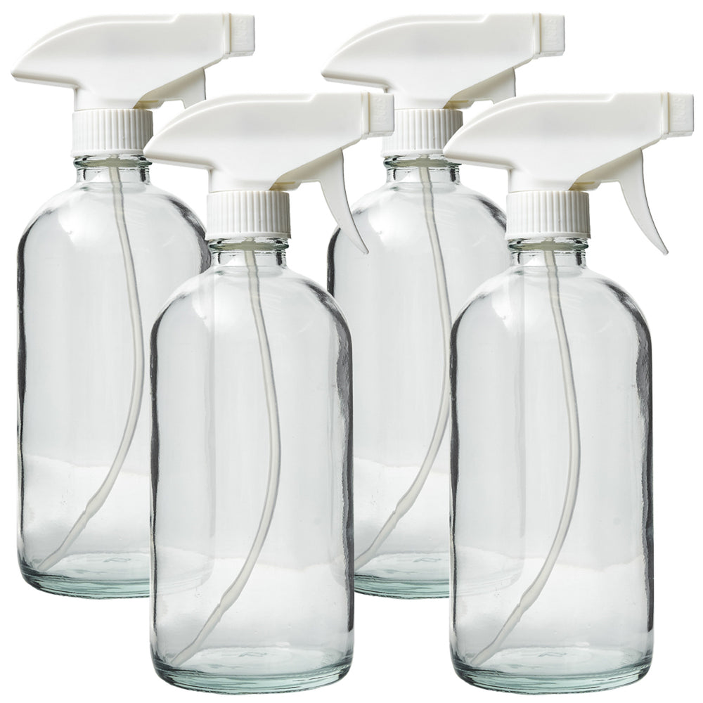 DMSOSTORE 4 Glass Spray Bottles (8 oz.) with white trigger sprayer