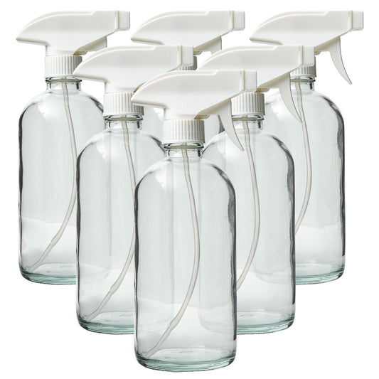DMSOSTORE 6 Glass Spray Bottles (8 oz.) with white trigger sprayer - dmsostore