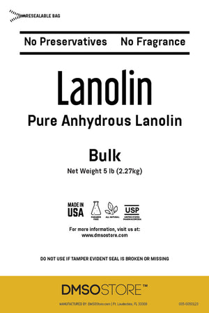 LANOLIN 5 lbs. USP Grade Anhydrous Ultra Refined 100% Pure Skin Moisturizer