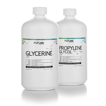 2 Quart (32 oz) Bundle. Vegetable Glycerine 99.75% & Propylene Glycol 99.998% USP Grade - High Purity, Kosher, Food Grade - Made in USA