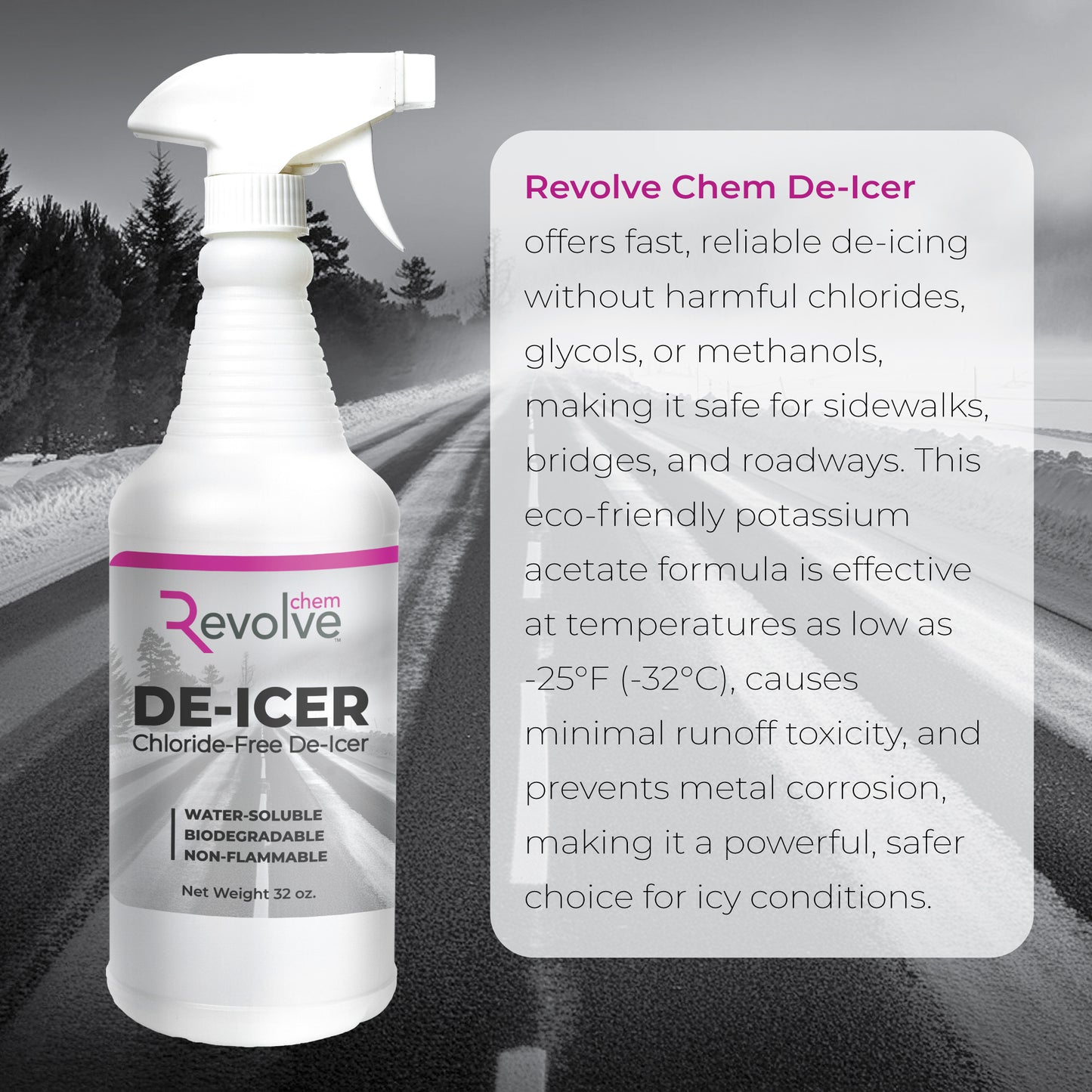 DE-ICER 32oz Spray Bottle | Chloride Free De-Icer