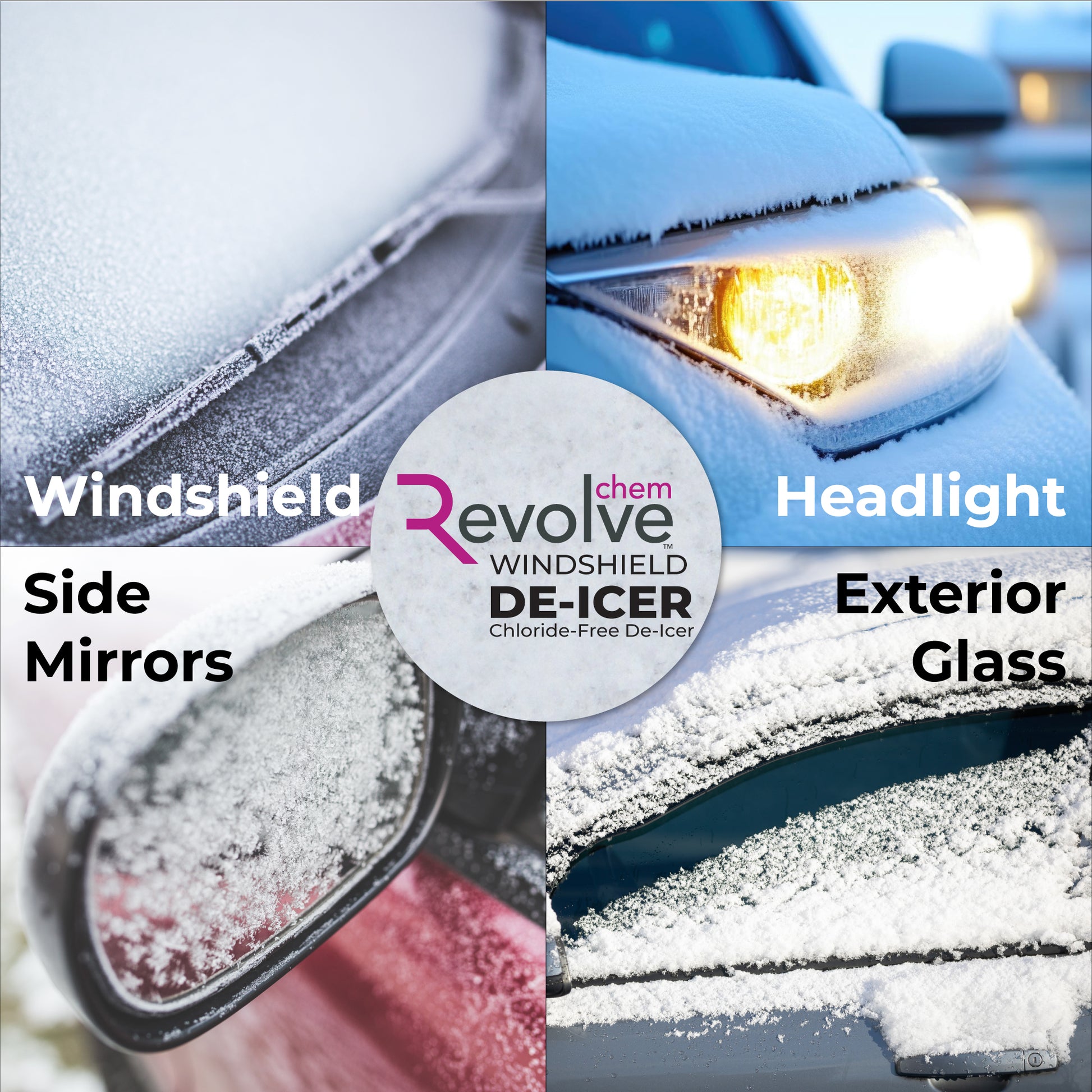 Revolve Chem Windshield De-Icer &amp; Washer Fluid is the ultimate winter solution for fast and effective ice and snow removal.