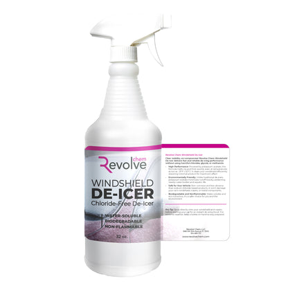 Revolve Chem Windshield De-Icer &amp; Washer Fluid is the ultimate winter solution for fast and effective ice and snow removal. 32 oz Sprayer 