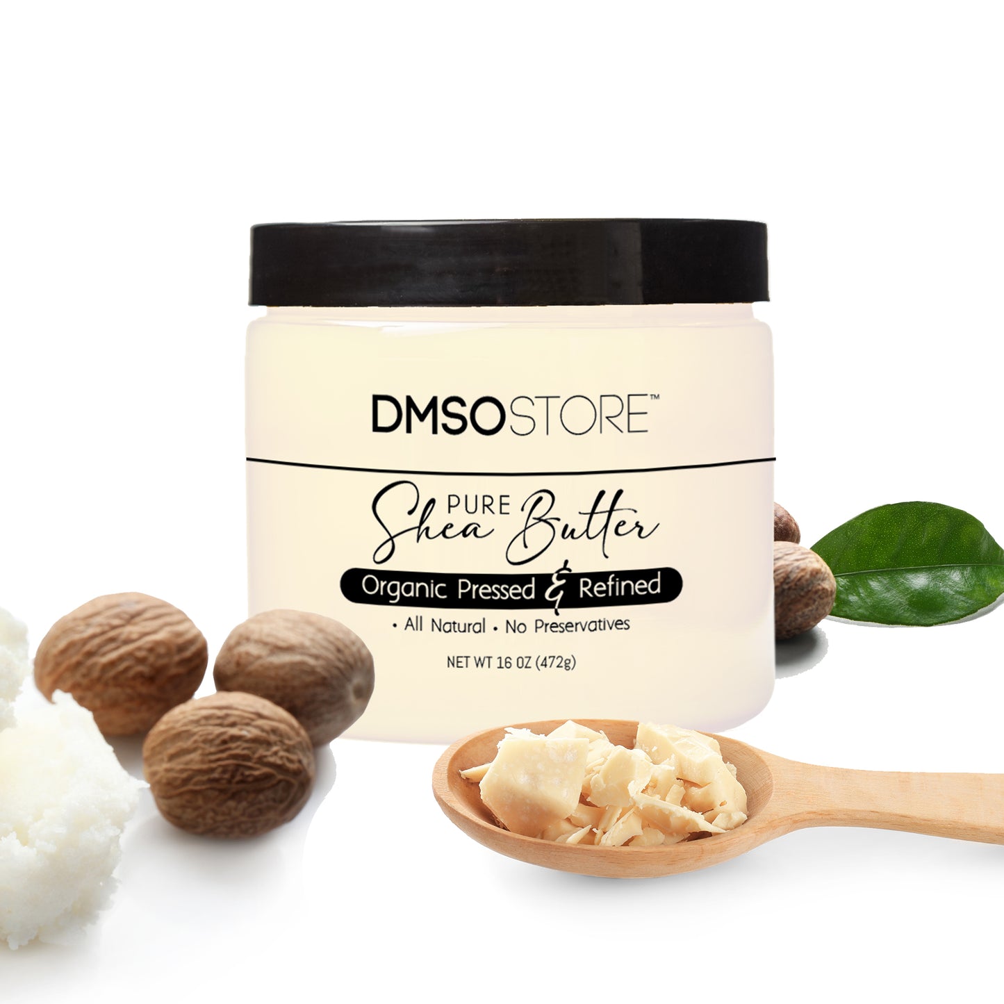 16 oz. Pure Organic Pressed & Refined Shea Butter | Fragrance-Free, Preservative-Free | Sourced from West Africa