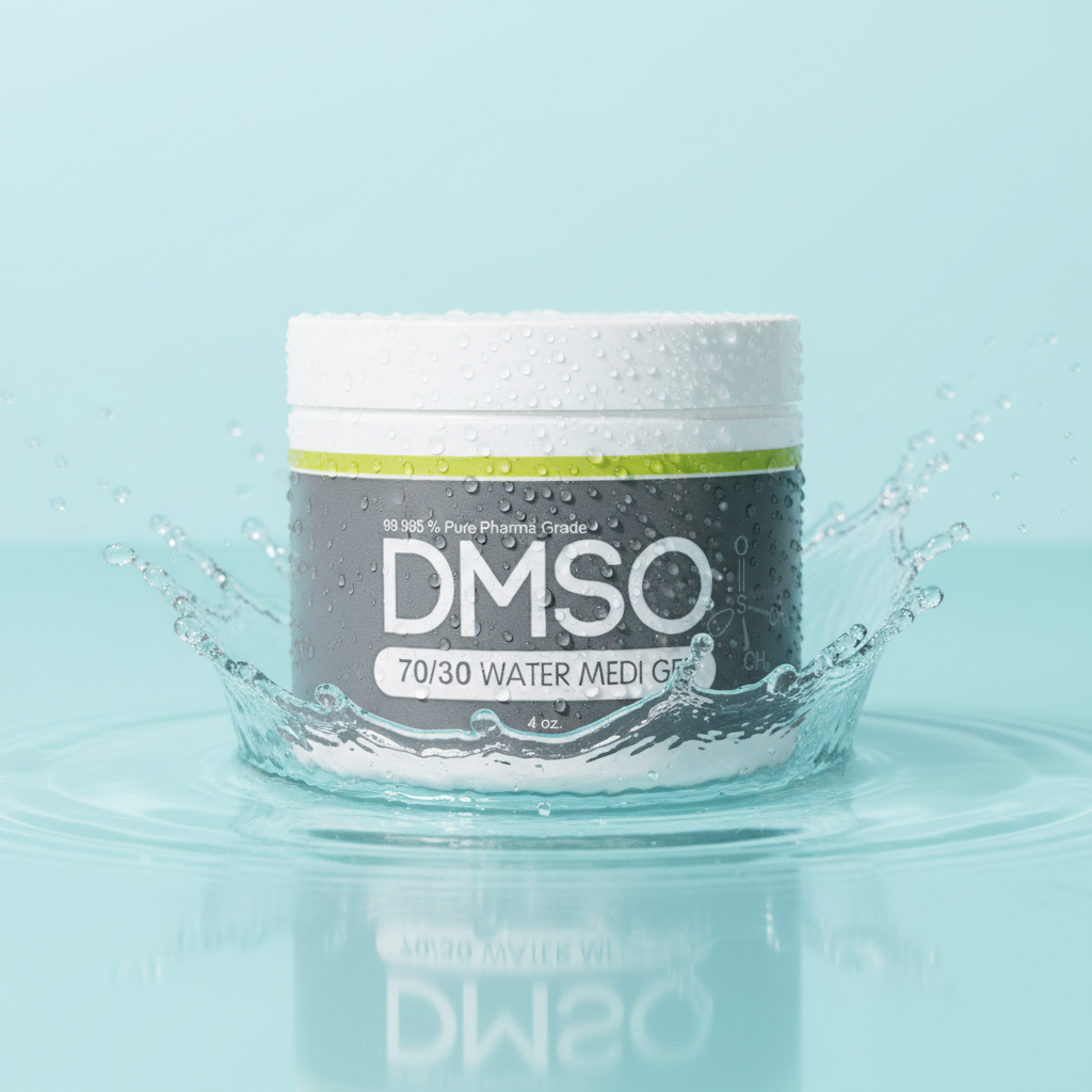 DMSO/Distilled Water 70/30 Gel 4 oz. 4 Jar Special 99.995% Low Odor Pharma Grade Dimethyl Sulfoxide in BPA Free Plastic