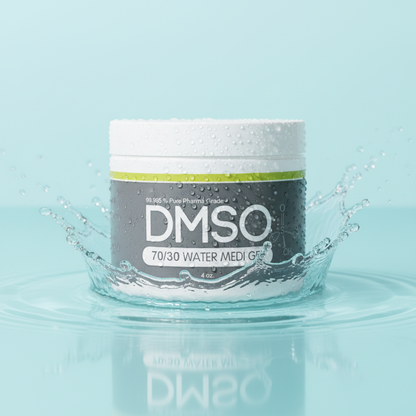 DMSO/Distilled Water 70/30 Gel 4 oz. 4 Jar Special 99.995% Low Odor Pharma Grade Dimethyl Sulfoxide in BPA Free Plastic