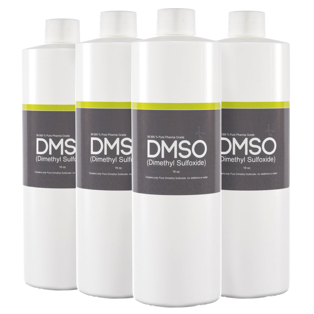DMSO 16 oz. Four Bottle Special Non-diluted 99.995% Low Odor Pharma Grade Liquid Dimethyl Sulfoxide in BPA Free Plastic